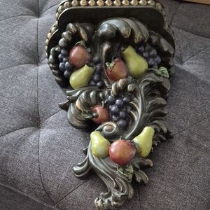 Tuscan Old World Style Fruit Decor Wall Sconce Shelf